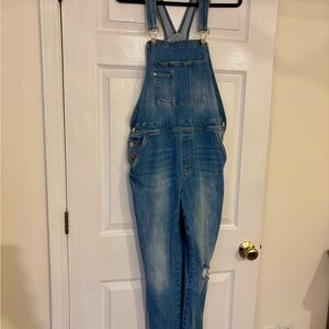 Frame Le Garçon Crop Boyfriend Distressed Denim Overalls